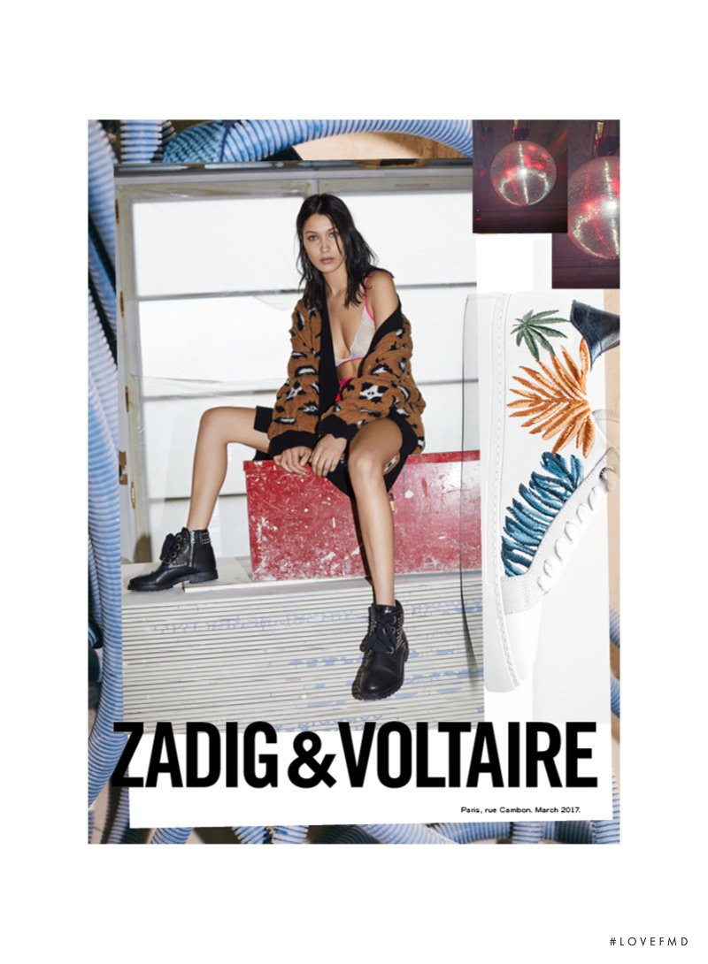 Bella Hadid featured in  the Zadig & Voltaire advertisement for Autumn/Winter 2017