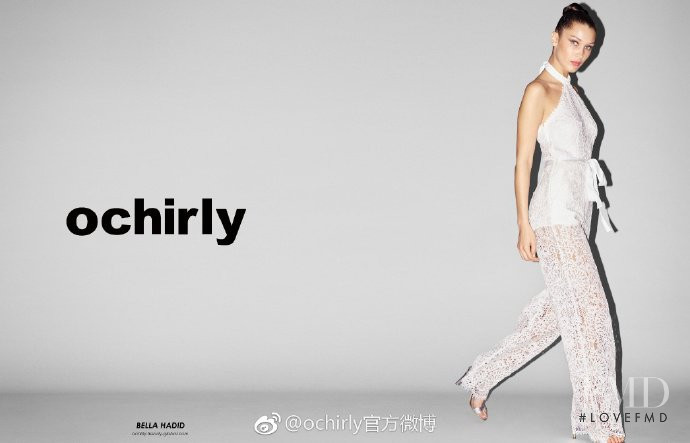 Bella Hadid featured in  the Ochirly advertisement for Summer 2017