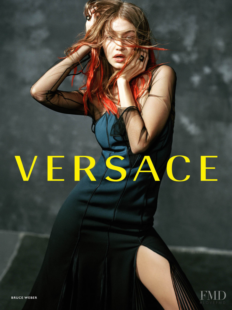 Gigi Hadid featured in  the Versace advertisement for Autumn/Winter 2017