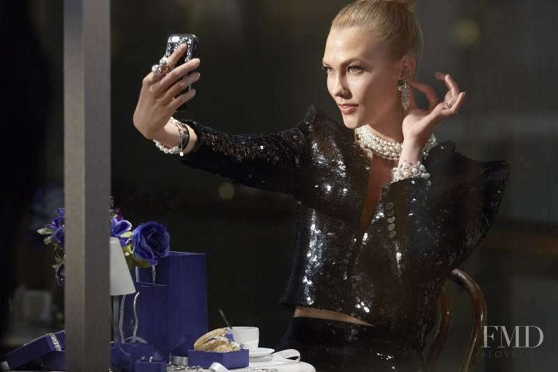Karlie Kloss featured in  the Swarovski Channels Hollywood Icons for Swarovski 2017 advertisement for Spring/Summer 2017