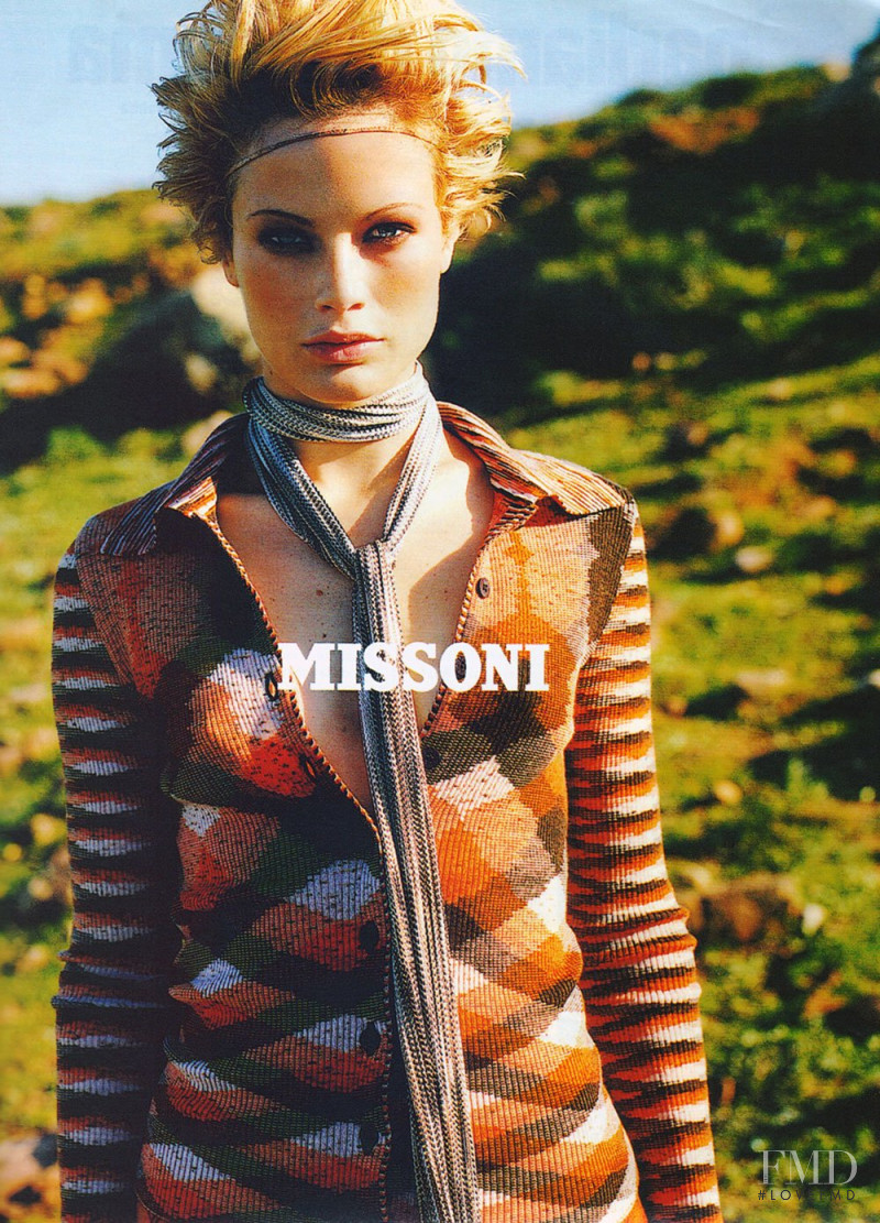 Carolyn Murphy featured in  the Missoni advertisement for Autumn/Winter 1996