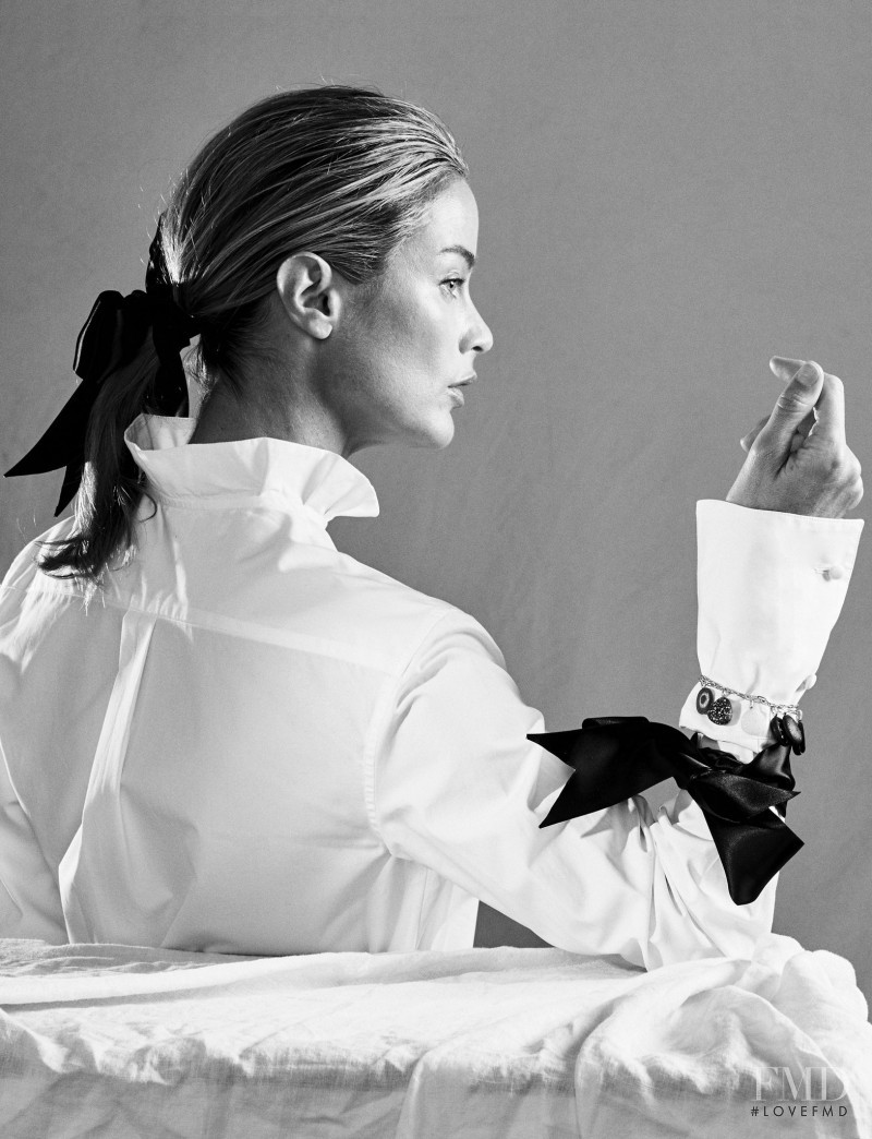 Carolyn Murphy featured in  the The Line Elements of Surprise: The Allure of CVC Stones advertisement for Winter 2017