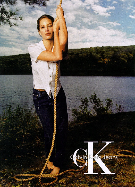 Christy Turlington featured in  the CK Calvin Klein advertisement for Spring/Summer 1998