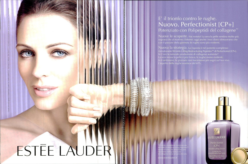 Elizabeth Hurley featured in  the Estée Lauder advertisement for Spring/Summer 2008