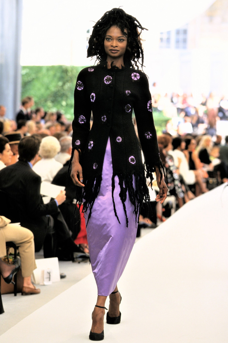 Debra Shaw featured in  the Chanel Haute Couture fashion show for Autumn/Winter 1997