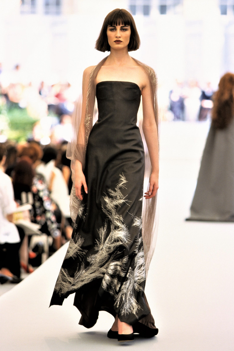 Erin O%Connor featured in  the Chanel Haute Couture fashion show for Autumn/Winter 1997