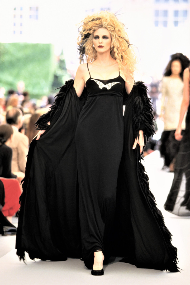 Nadja Auermann featured in  the Chanel Haute Couture fashion show for Autumn/Winter 1997