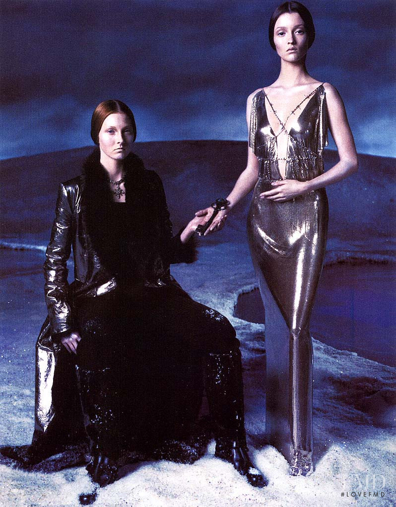 Audrey Marnay featured in  the Versace advertisement for Autumn/Winter 1998