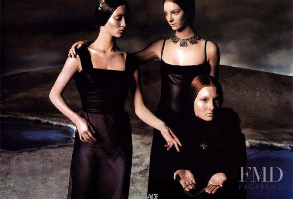 Audrey Marnay featured in  the Versace advertisement for Autumn/Winter 1998