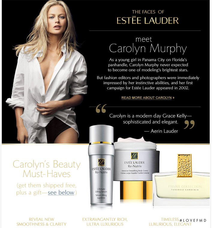 Carolyn Murphy featured in  the Estée Lauder advertisement for Autumn/Winter 2008