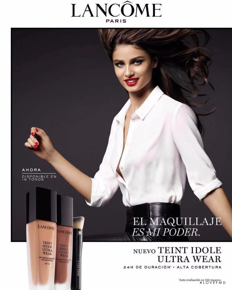 Taylor Hill featured in  the Lancome advertisement for Spring/Summer 2017