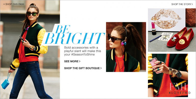 Taylor Hill featured in  the Shopbop Be Bright lookbook for Winter 2014