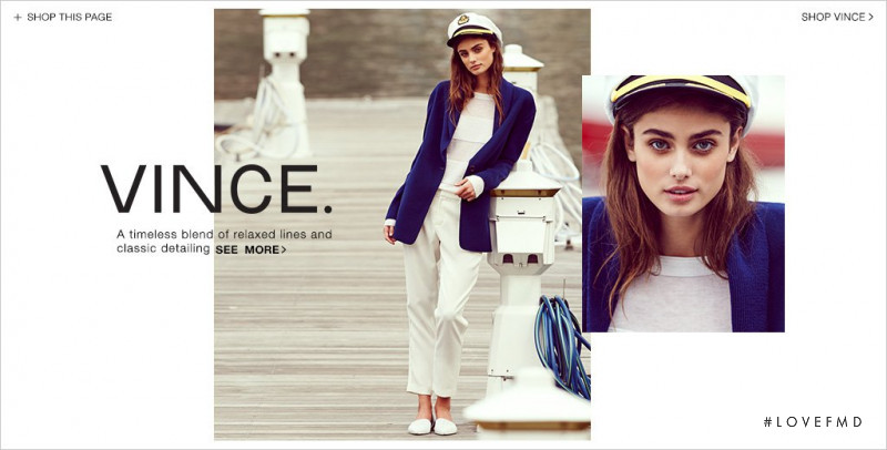 Taylor Hill featured in  the Shopbop Vince lookbook for Winter 2014