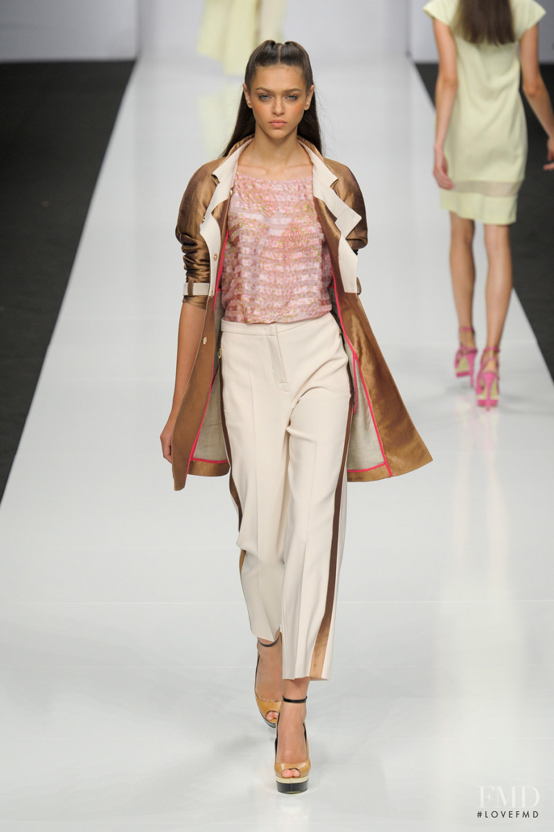 Zhenya Katava featured in  the byblos fashion show for Spring/Summer 2013