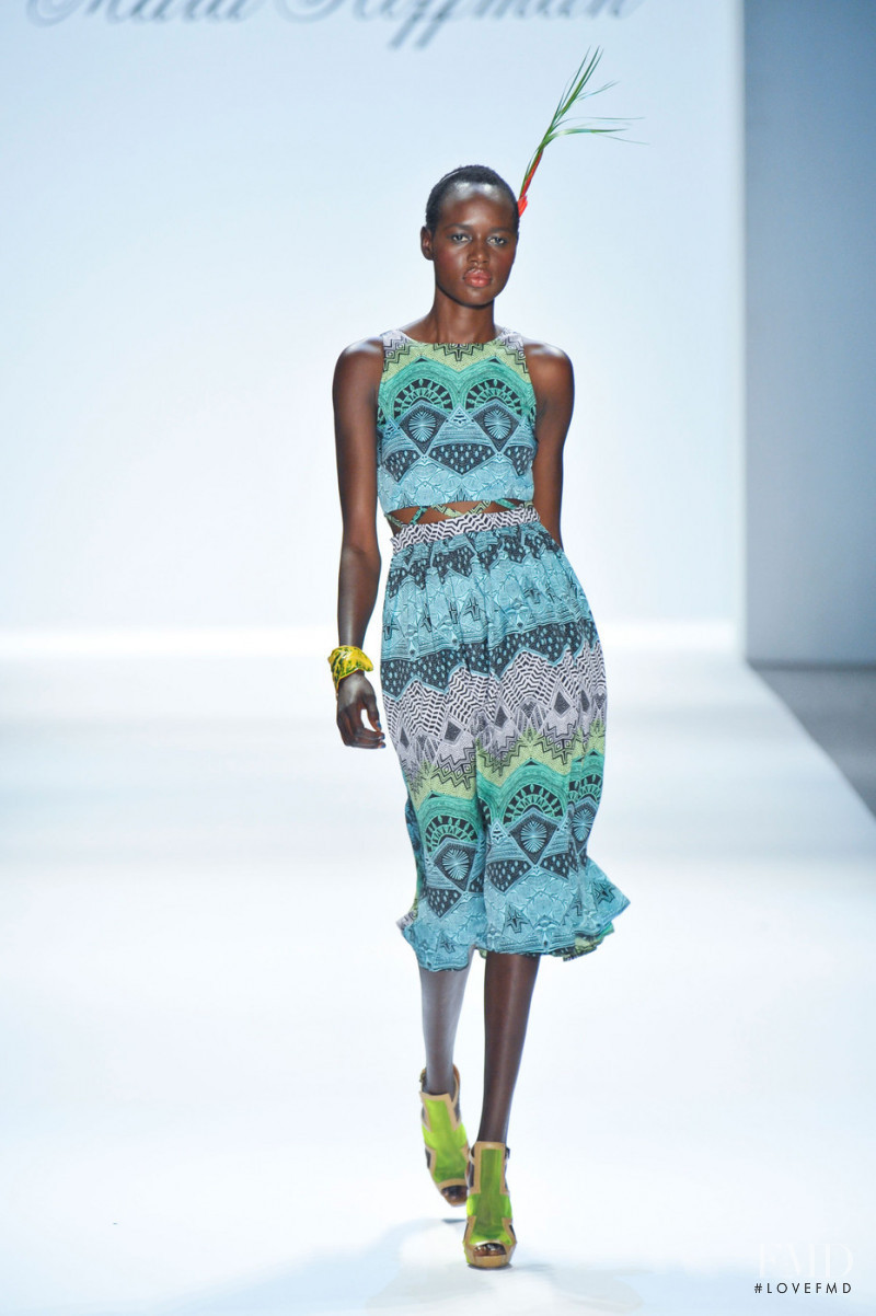 Ajak Deng featured in  the Mara Hoffman fashion show for Spring/Summer 2013