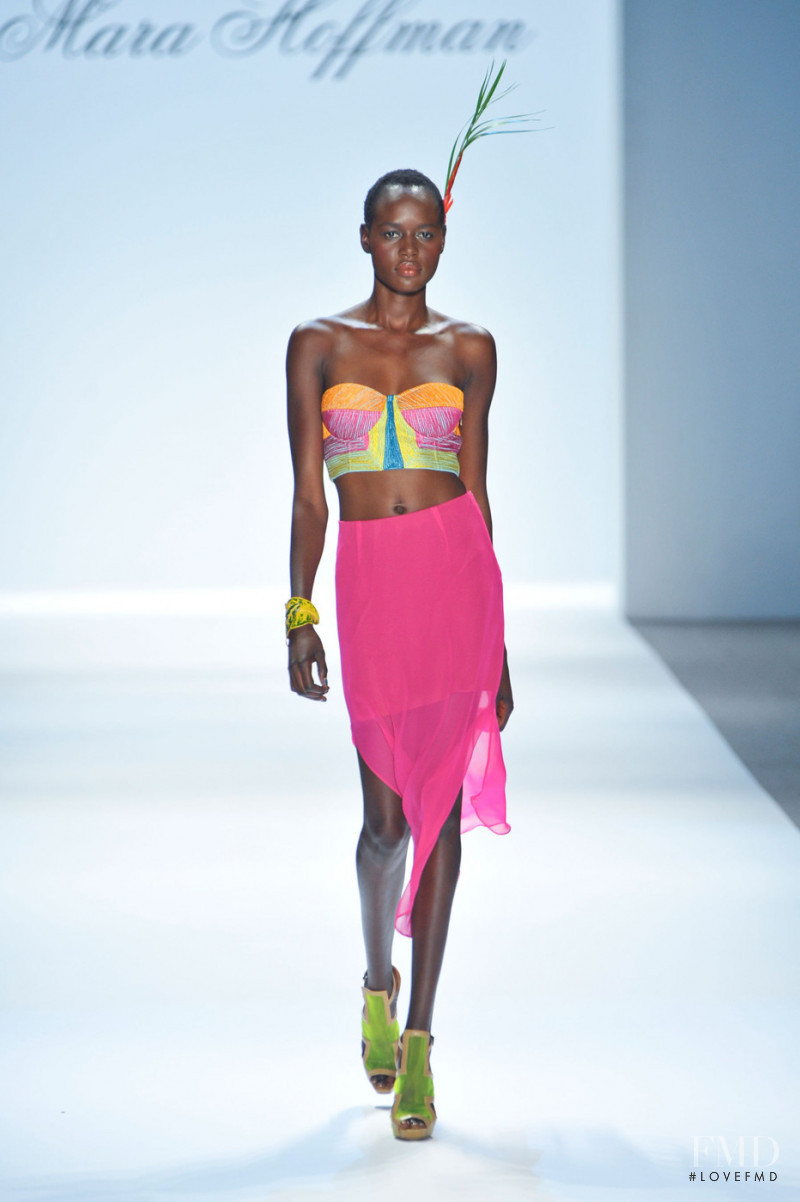 Ajak Deng featured in  the Mara Hoffman fashion show for Spring/Summer 2013