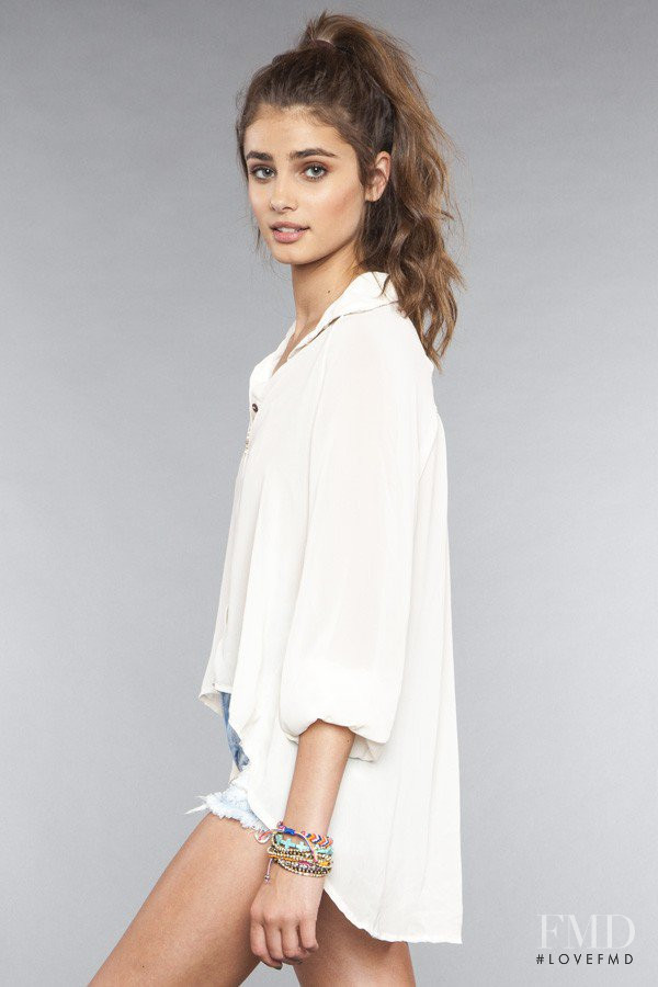 Taylor Hill featured in  the Brandy Melville catalogue for Autumn/Winter 2012