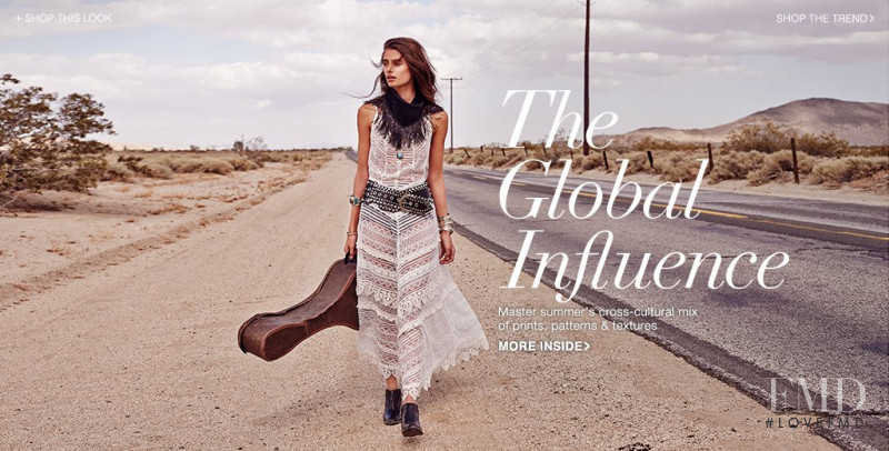 Taylor Hill featured in  the Shopbop The Global Influence lookbook for Summer 2014