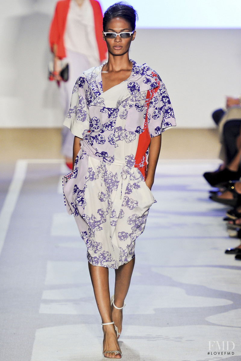 Joan Smalls featured in  the Diane Von Furstenberg fashion show for Spring/Summer 2012