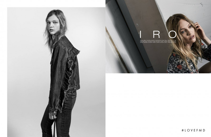 Sasha Pivovarova featured in  the IRO Paris advertisement for Autumn/Winter 2017