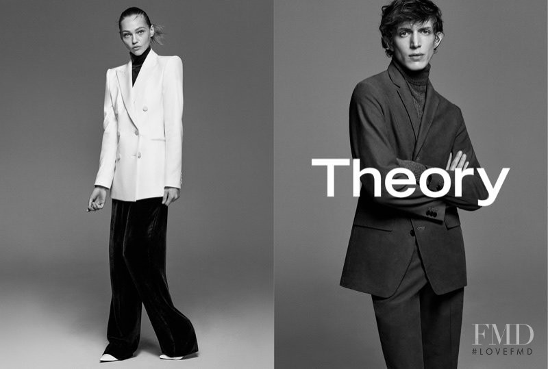 Sasha Pivovarova featured in  the Theory advertisement for Autumn/Winter 2017