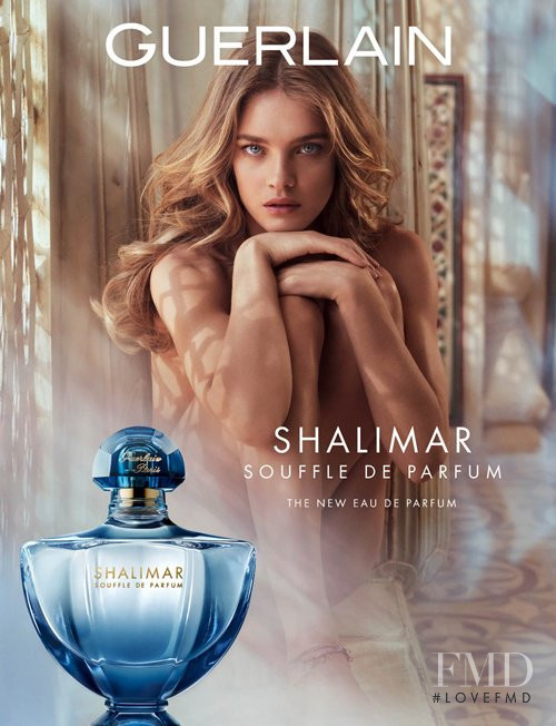 Natalia Vodianova featured in  the Guerlain Shalimar Souffle de Parfum  advertisement for Fall 2014