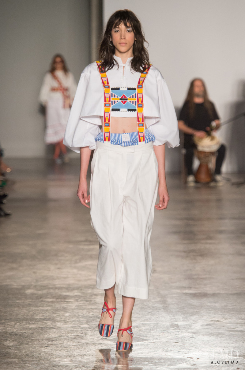 Barbara Sanchez featured in  the Stella Jean fashion show for Spring/Summer 2018