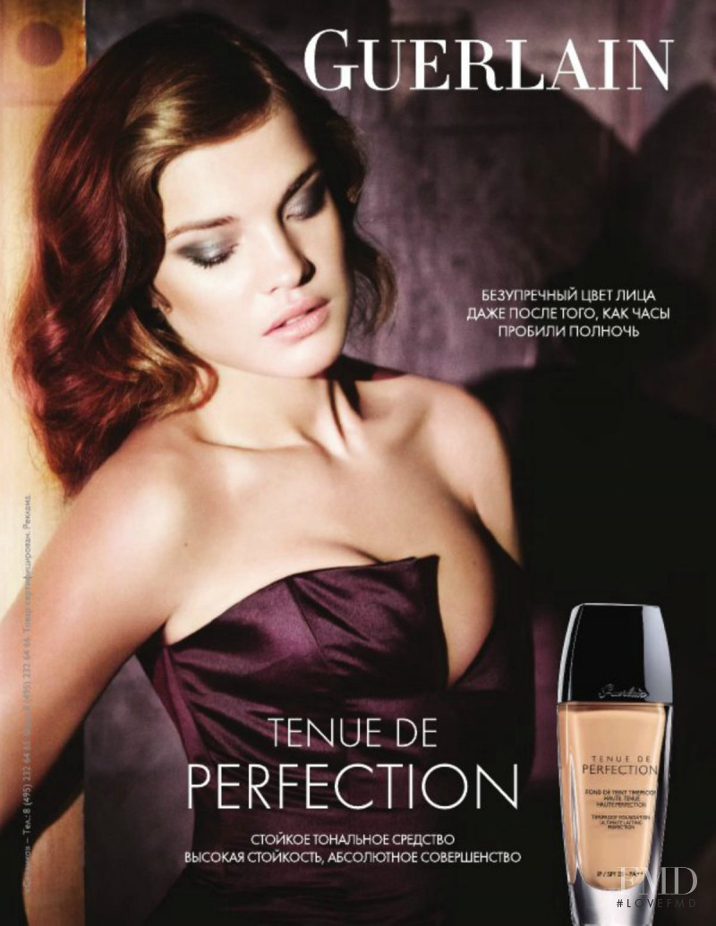 Natalia Vodianova featured in  the Guerlain Tenue de Perfection advertisement for Autumn/Winter 2013
