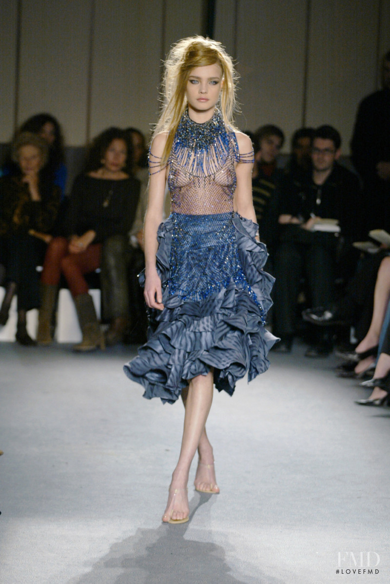 Natalia Vodianova featured in  the Zac Posen fashion show for Autumn/Winter 2003