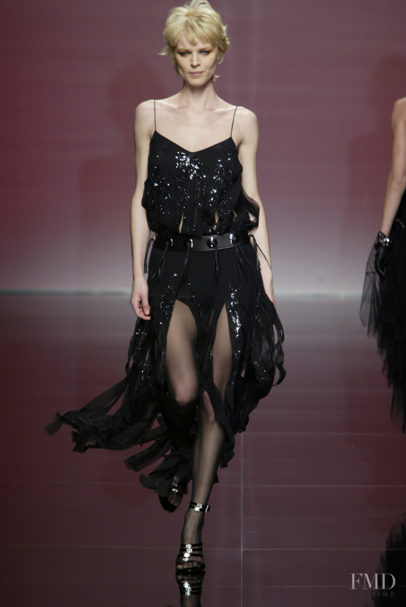 Eva Herzigova featured in  the roccobarocco fashion show for Autumn/Winter 2003