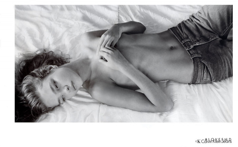 Natalia Vodianova featured in  the Calvin Klein Jeans advertisement for Spring/Summer 2003