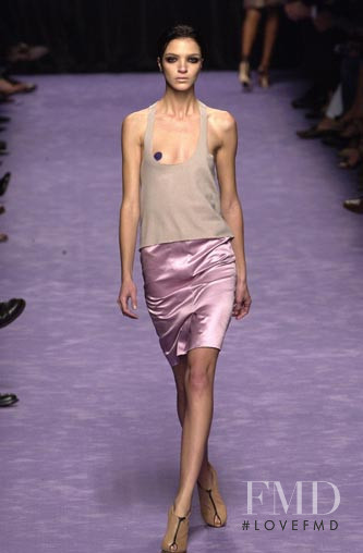 Mariacarla Boscono featured in  the Saint Laurent fashion show for Spring/Summer 2003