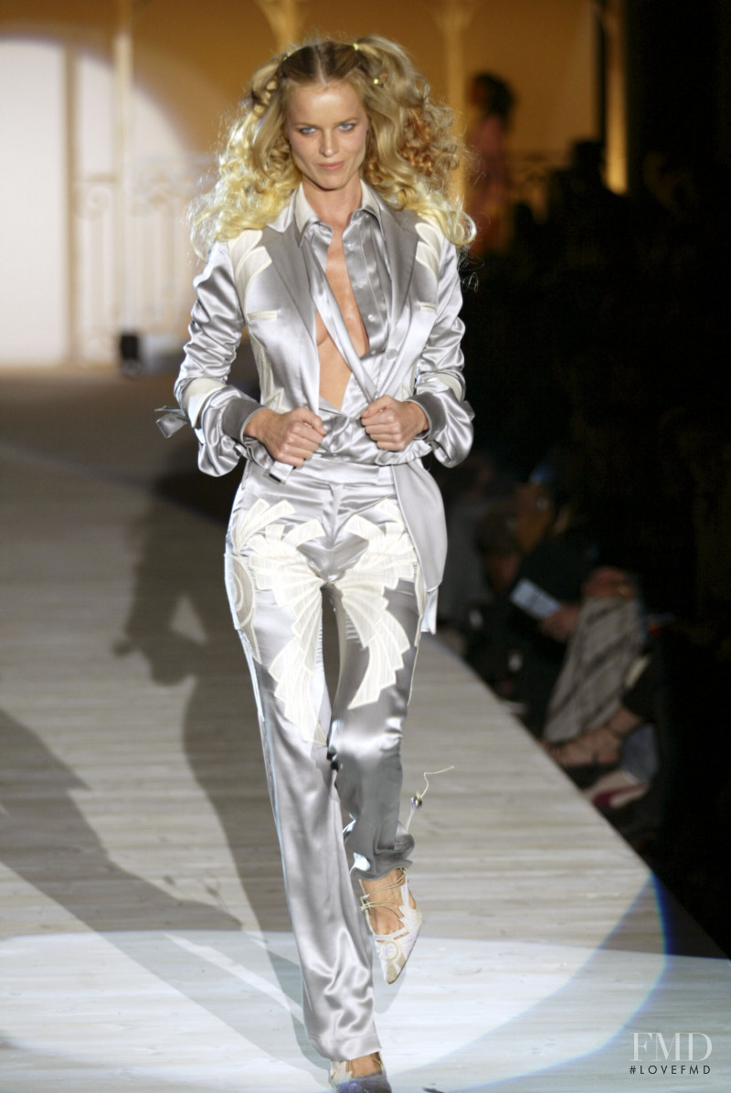 Eva Herzigova featured in  the Antonio Berardi fashion show for Spring/Summer 2003