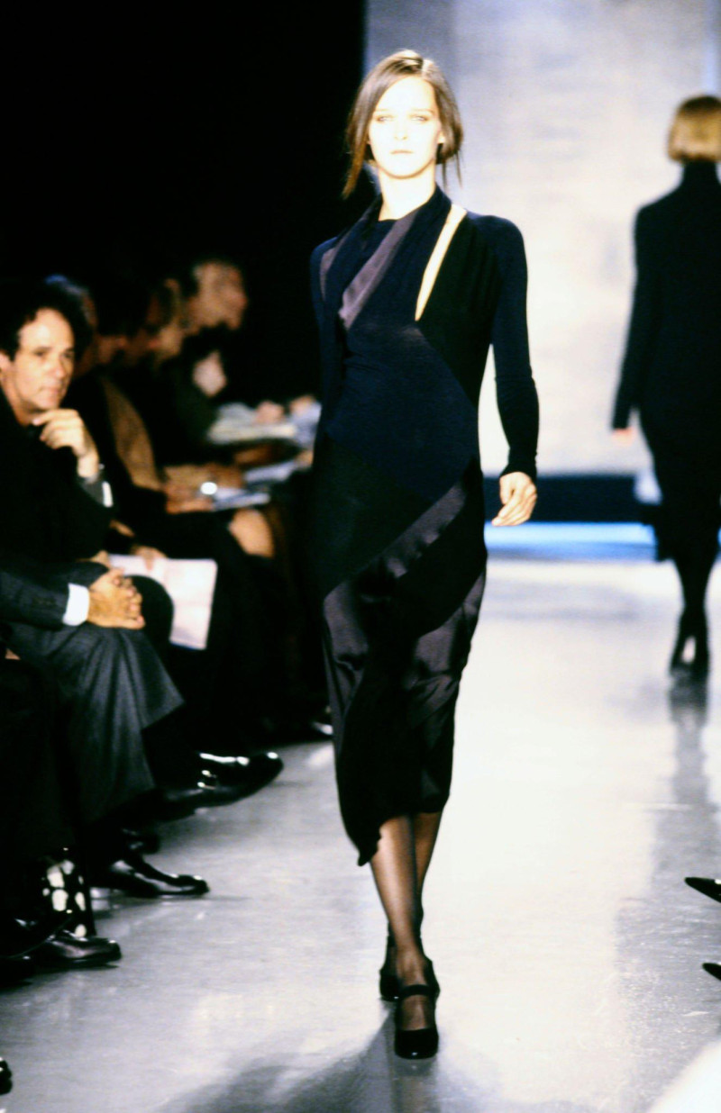 Carmen Kass featured in  the Donna Karan New York fashion show for Autumn/Winter 2002