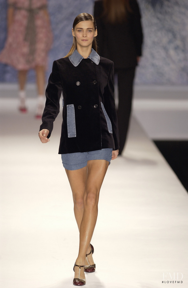 Carmen Kass featured in  the Cacharel fashion show for Autumn/Winter 2002