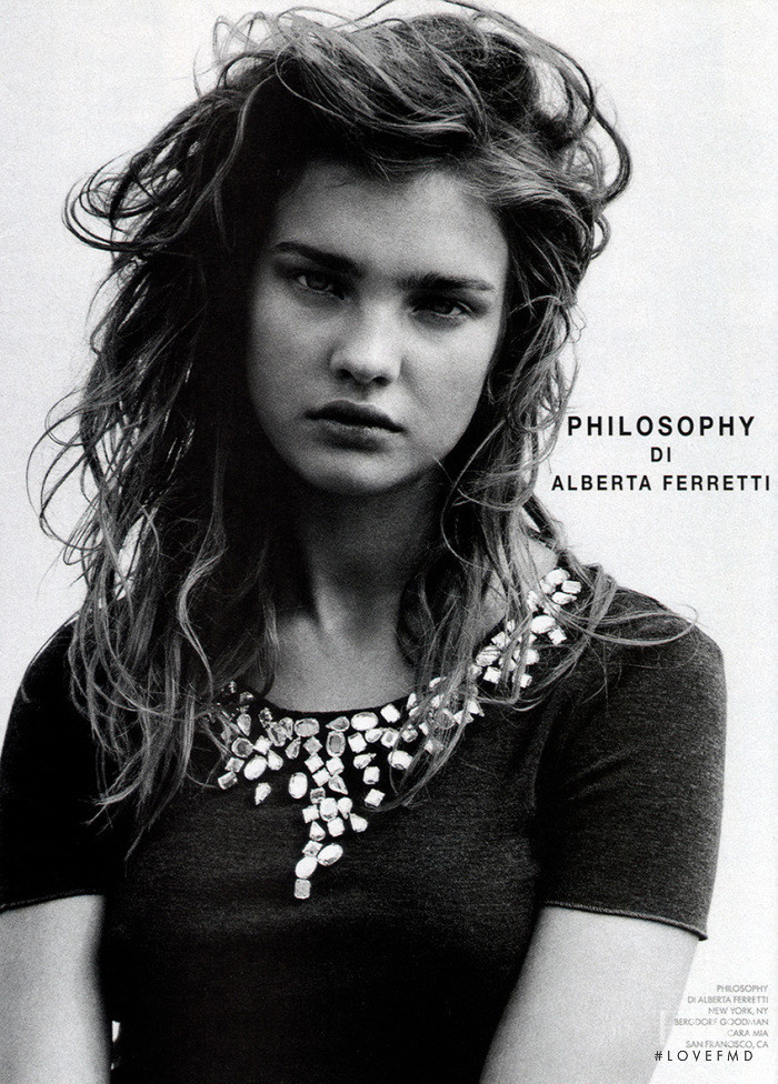 Natalia Vodianova featured in  the Philosophy di Lorenzo Serafini advertisement for Autumn/Winter 2001