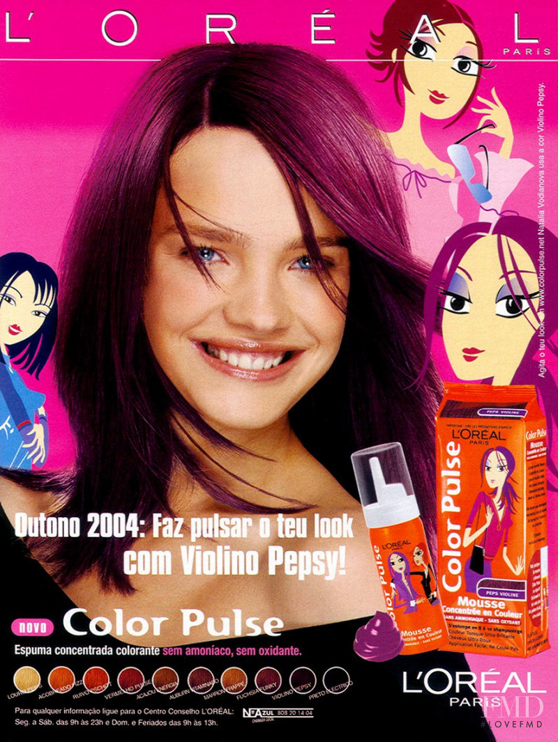 Natalia Vodianova featured in  the L\'Oreal Paris Color Pulse advertisement for Spring/Summer 2004