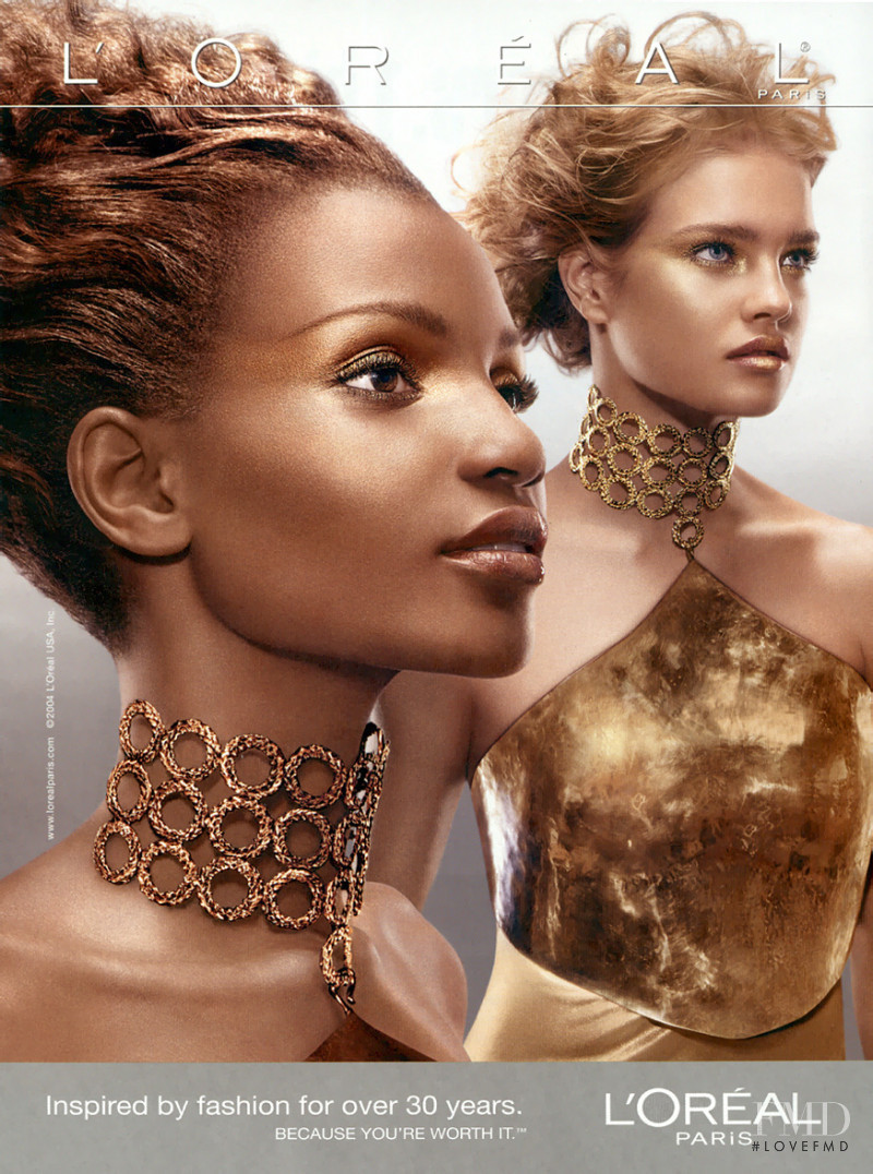 Agbani Darego featured in  the L\'Oreal Paris Mythic Metallics advertisement for Autumn/Winter 2004