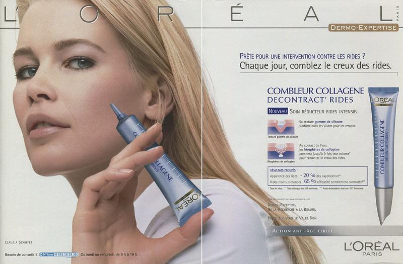 Claudia Schiffer featured in  the L\'Oreal Paris Pure Zone advertisement for Spring/Summer 2005