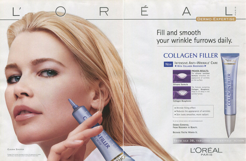 Claudia Schiffer featured in  the L\'Oreal Paris Pure Zone advertisement for Spring/Summer 2005