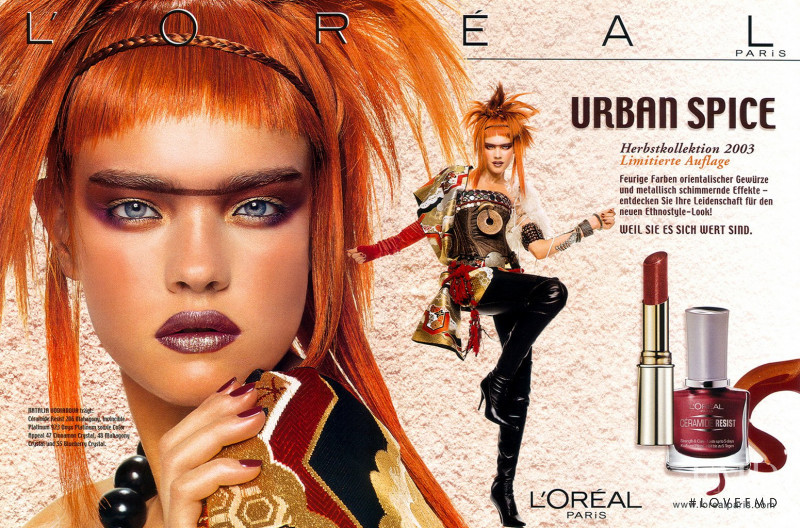 Natalia Vodianova featured in  the L\'Oreal Paris Urban Spice advertisement for Fall 2003