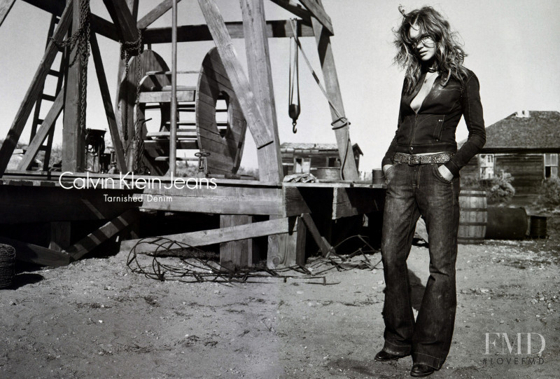 Natalia Vodianova featured in  the Calvin Klein Jeans advertisement for Autumn/Winter 2005