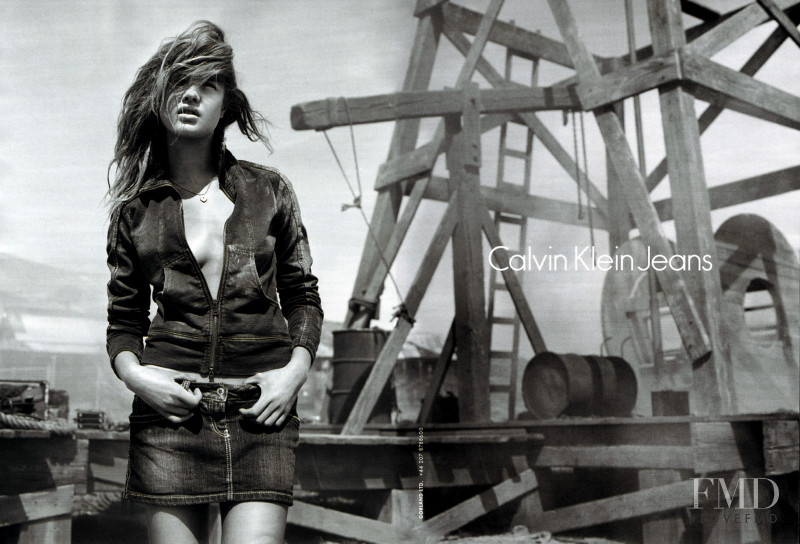 Natalia Vodianova featured in  the Calvin Klein Jeans advertisement for Autumn/Winter 2005