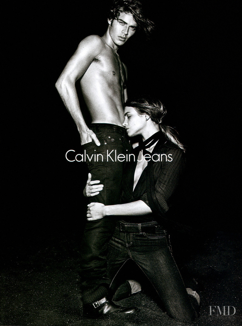 Natalia Vodianova featured in  the Calvin Klein Jeans advertisement for Autumn/Winter 2004