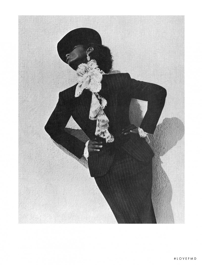 Iman Abdulmajid featured in  the Calvin Klein advertisement for Autumn/Winter 1982