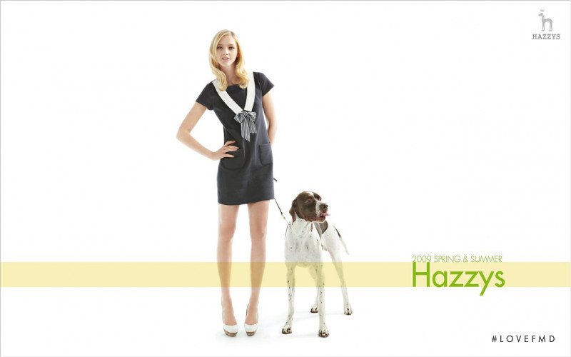 Sasha Pivovarova featured in  the Hazzys advertisement for Spring/Summer 2009