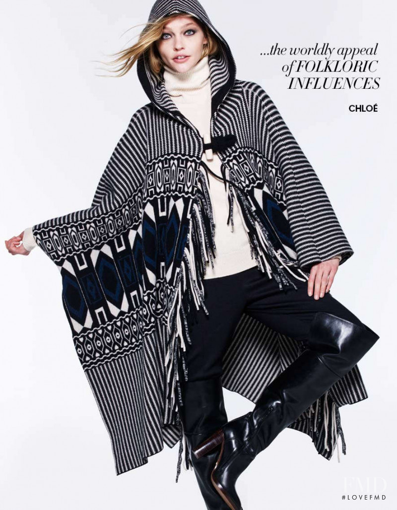 Sasha Pivovarova featured in  the Neiman Marcus It\'s Time To Think About ... catalogue for Pre-Fall 2015