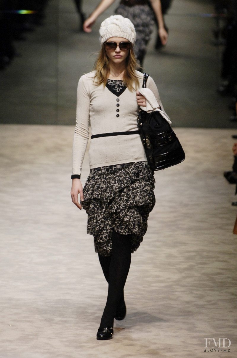 Sasha Pivovarova featured in  the Burberry Prorsum fashion show for Autumn/Winter 2006