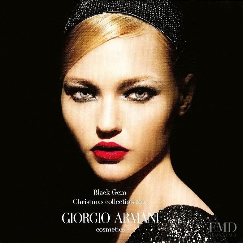 Sasha Pivovarova featured in  the Armani Beauty advertisement for Christmas 2007