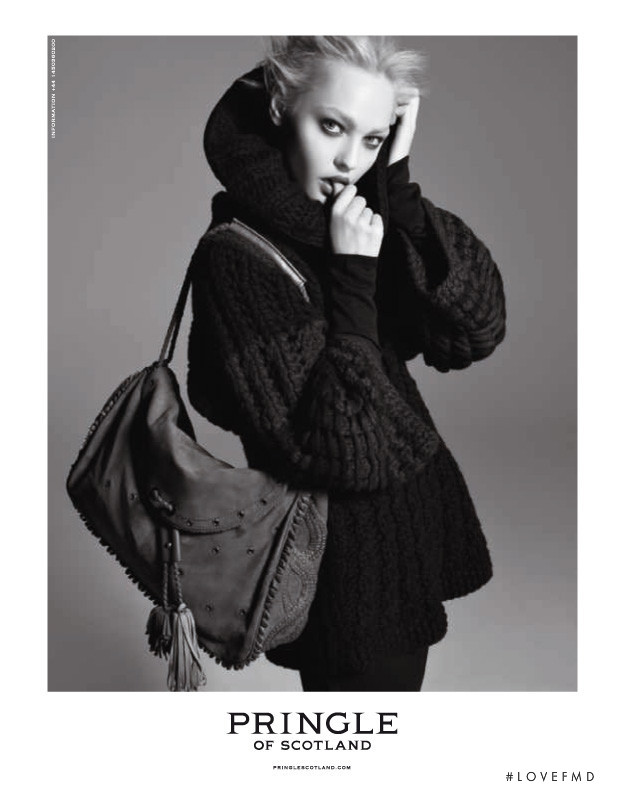 Sasha Pivovarova featured in  the Pringle of Scotland advertisement for Autumn/Winter 2008